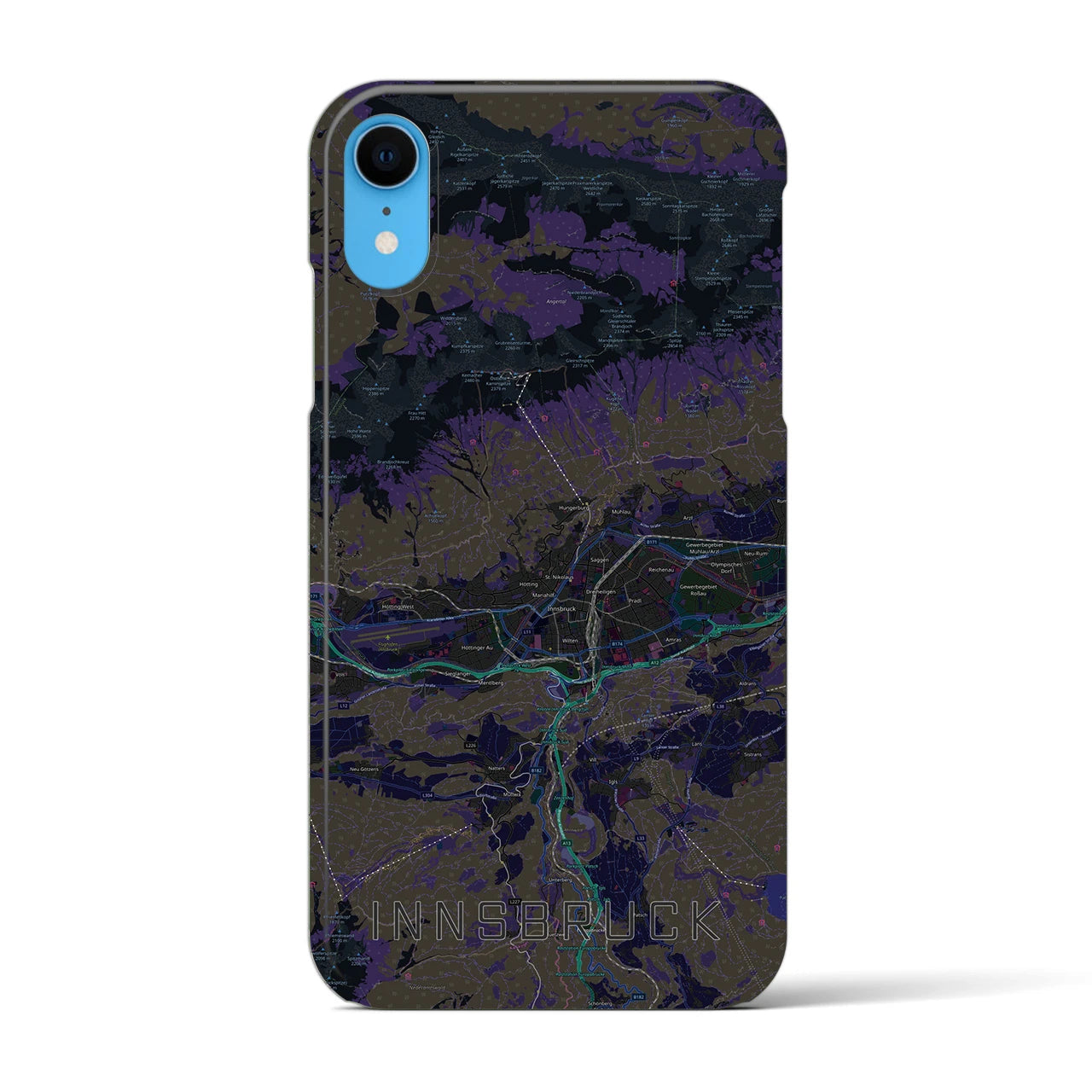 【インスブルック(オーストリア)】地図柄iPhoneケース(バックカバータイプ)