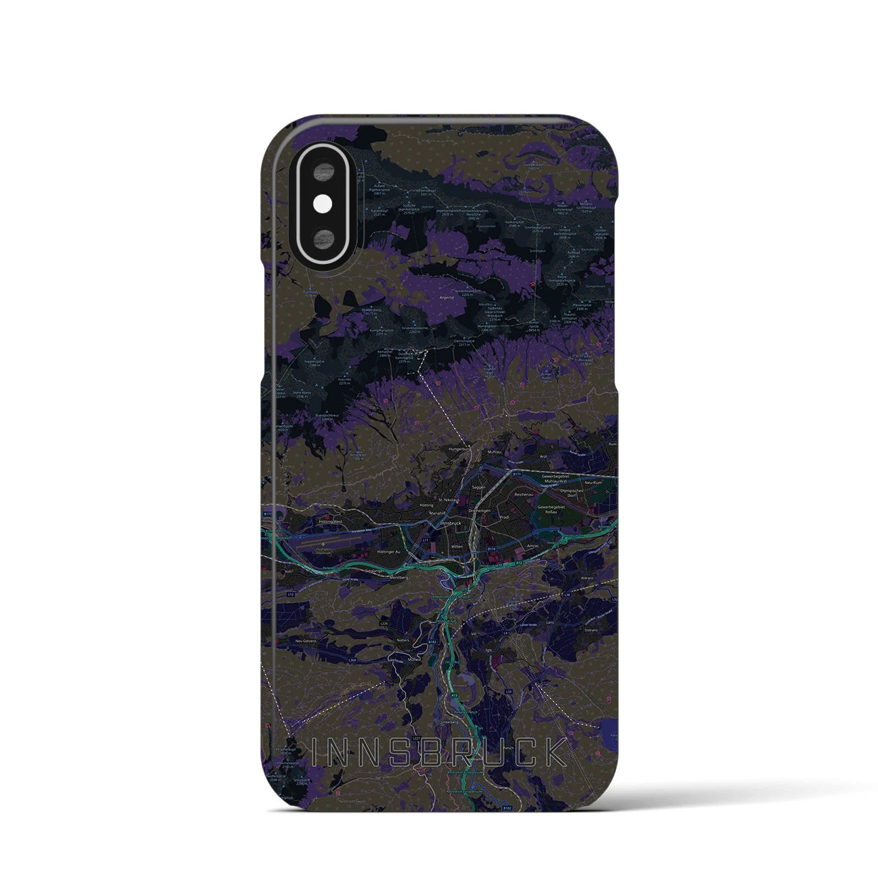 【インスブルック(オーストリア)】地図柄iPhoneケース(バックカバータイプ)