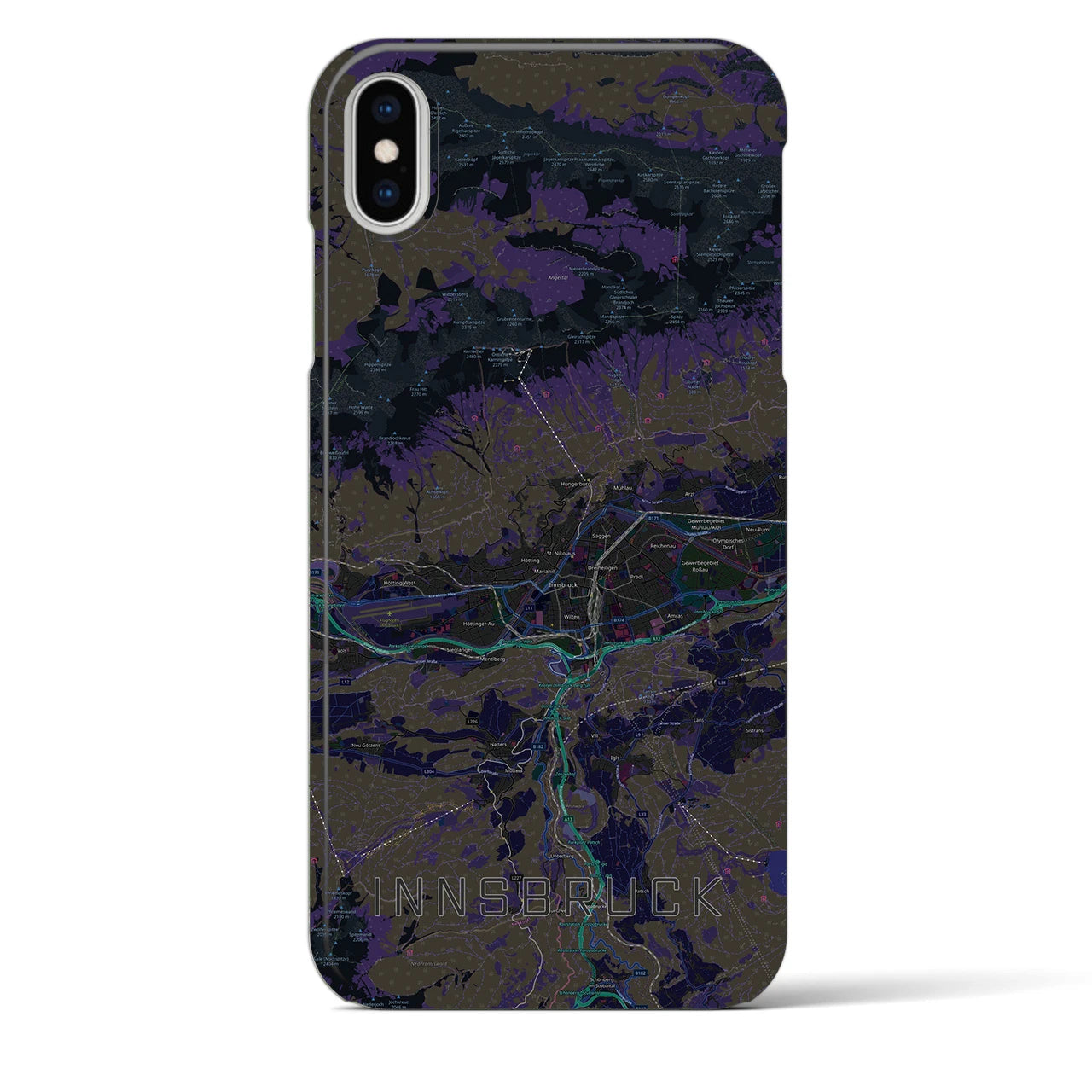 【インスブルック(オーストリア)】地図柄iPhoneケース(バックカバータイプ)