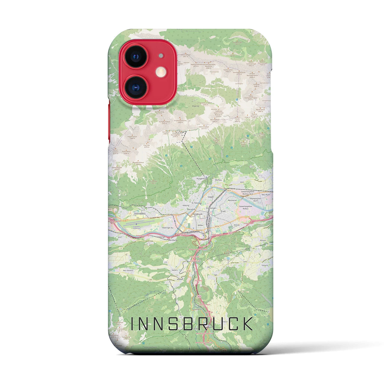 【インスブルック(オーストリア)】地図柄iPhoneケース(バックカバータイプ)