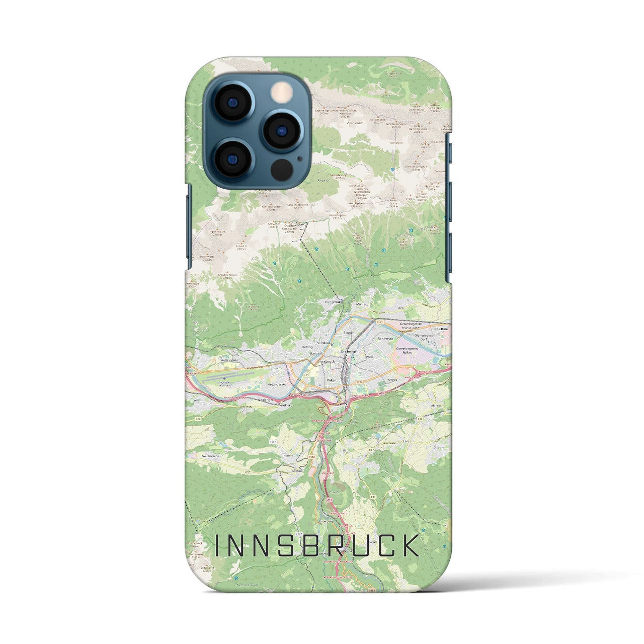 【インスブルック(オーストリア)】地図柄iPhoneケース(バックカバータイプ)