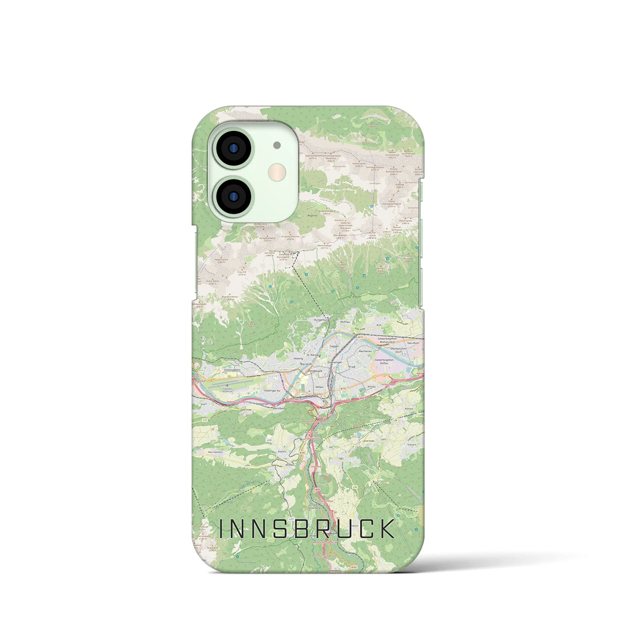 【インスブルック(オーストリア)】地図柄iPhoneケース(バックカバータイプ)