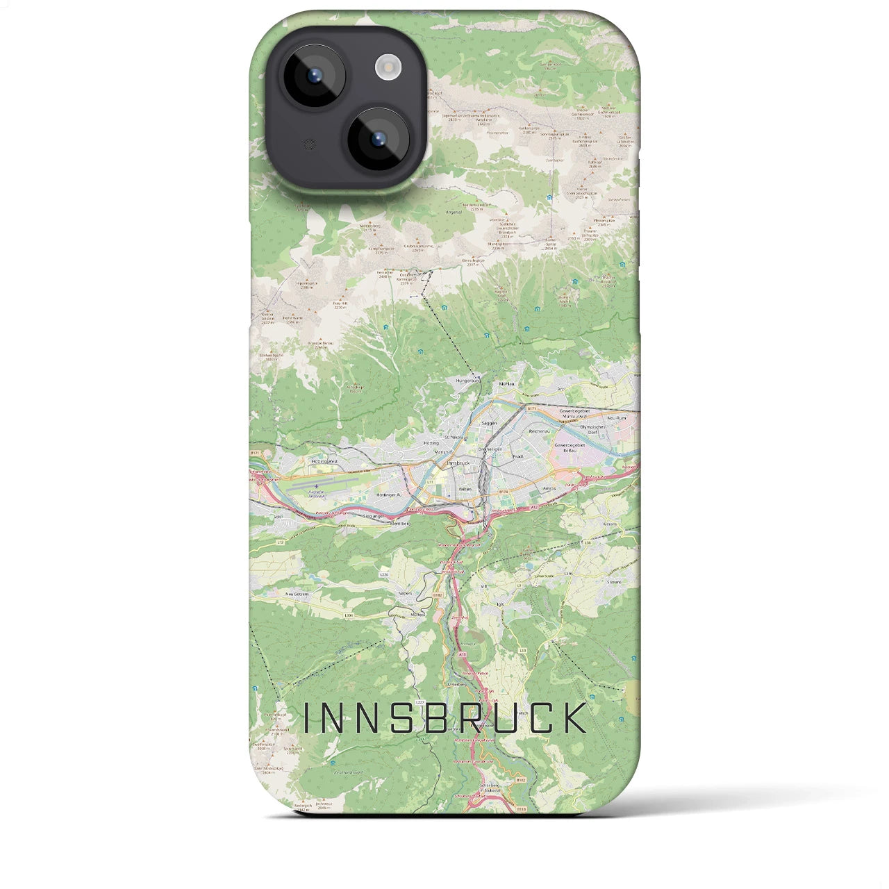【インスブルック(オーストリア)】地図柄iPhoneケース(バックカバータイプ)