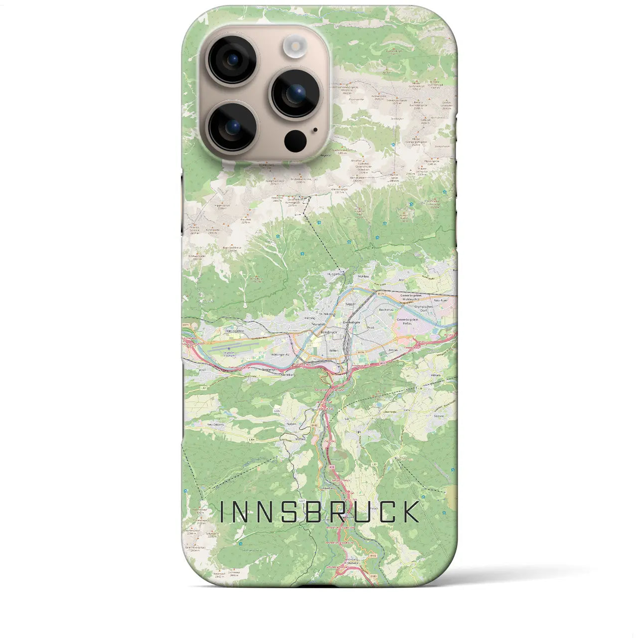 【インスブルック(オーストリア)】地図柄iPhoneケース(バックカバータイプ)