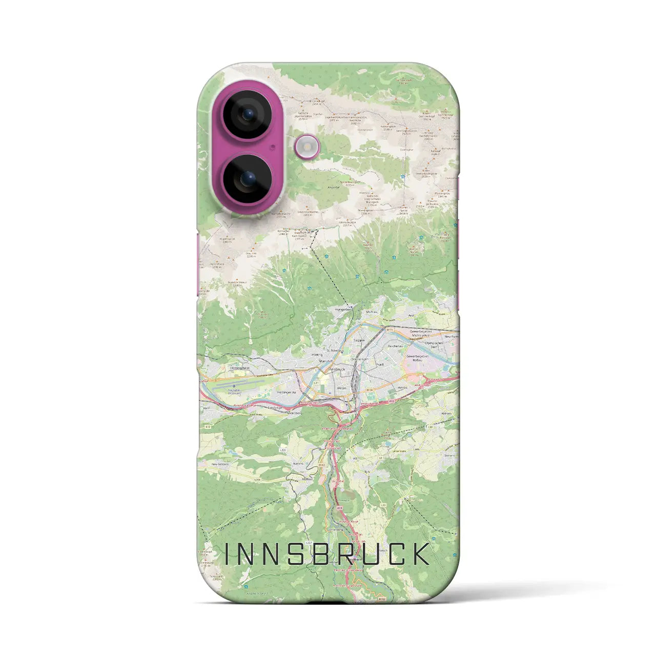 【インスブルック(オーストリア)】地図柄iPhoneケース(バックカバータイプ)