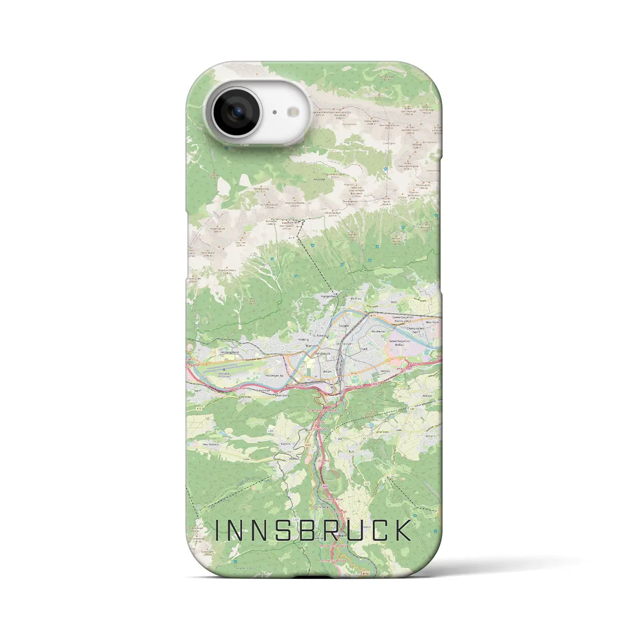 【インスブルック(オーストリア)】地図柄iPhoneケース(バックカバータイプ)