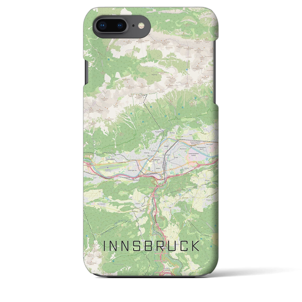 【インスブルック(オーストリア)】地図柄iPhoneケース(バックカバータイプ)