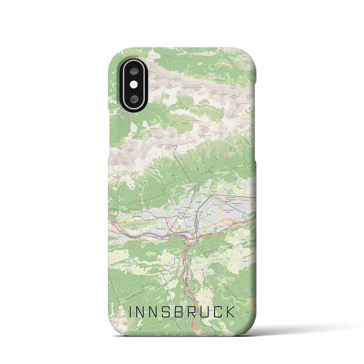 【インスブルック(オーストリア)】地図柄iPhoneケース(バックカバータイプ)