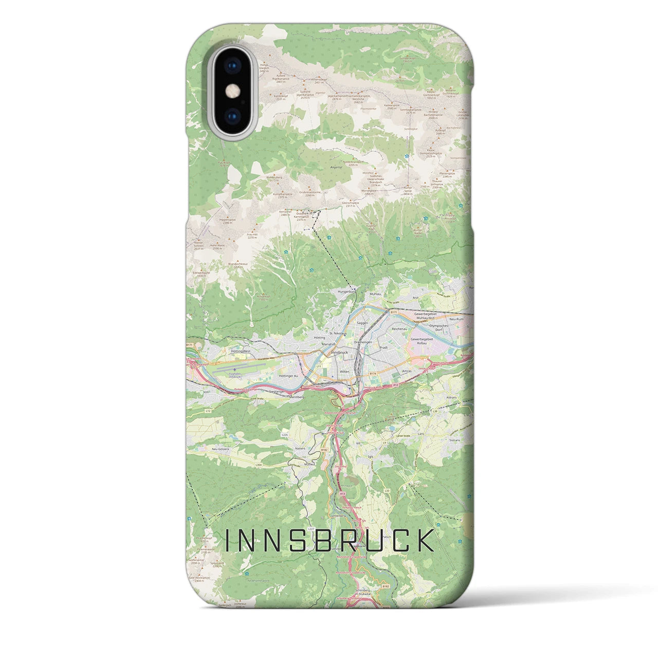 【インスブルック(オーストリア)】地図柄iPhoneケース(バックカバータイプ)