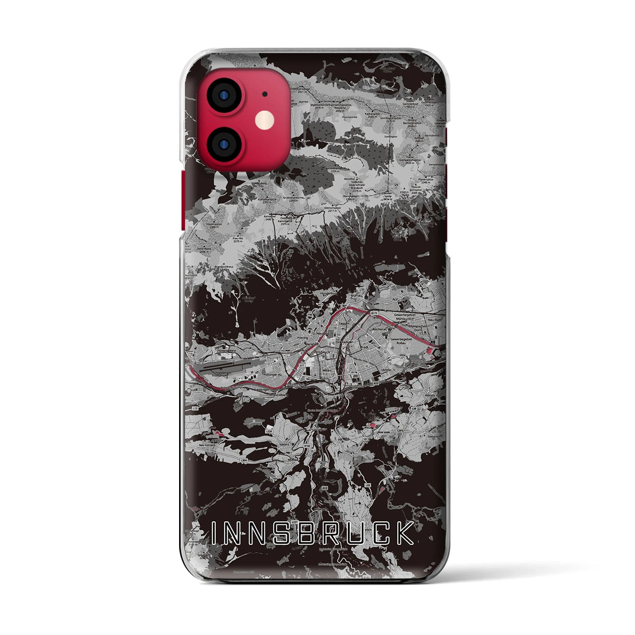 【インスブルック(オーストリア)】地図柄iPhoneケース(クリアタイプ)