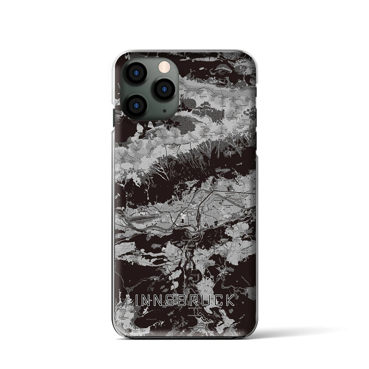 【インスブルック(オーストリア)】地図柄iPhoneケース(クリアタイプ)