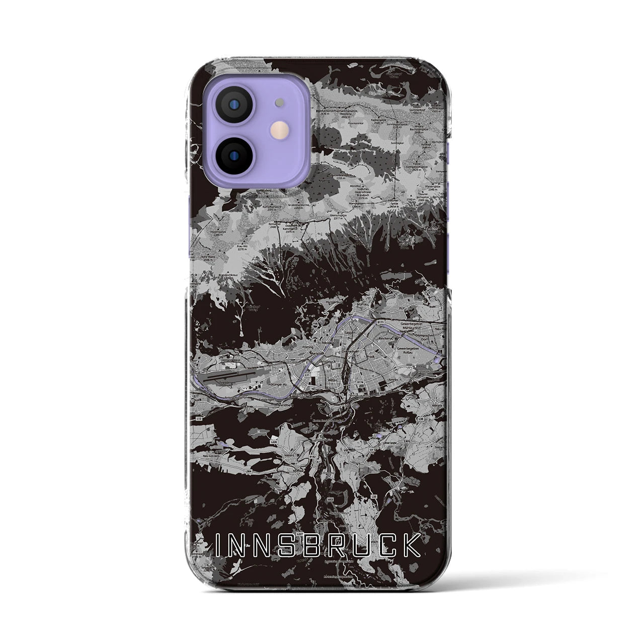 【インスブルック(オーストリア)】地図柄iPhoneケース(クリアタイプ)