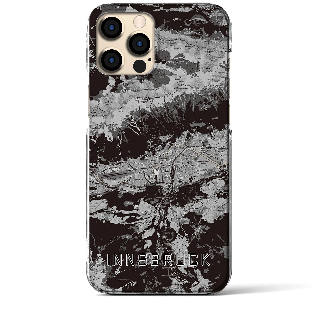 【インスブルック(オーストリア)】地図柄iPhoneケース(クリアタイプ)