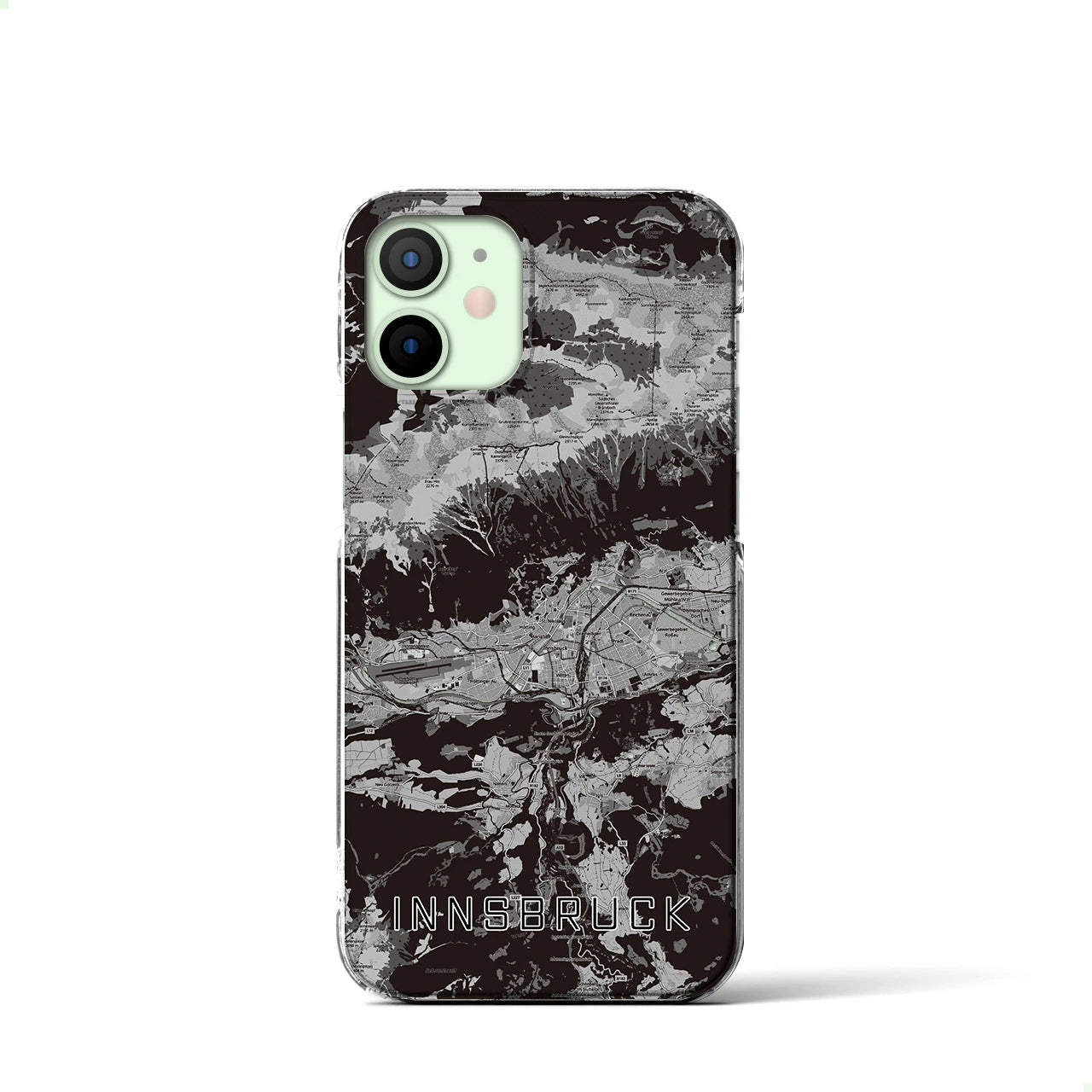 【インスブルック(オーストリア)】地図柄iPhoneケース(クリアタイプ)