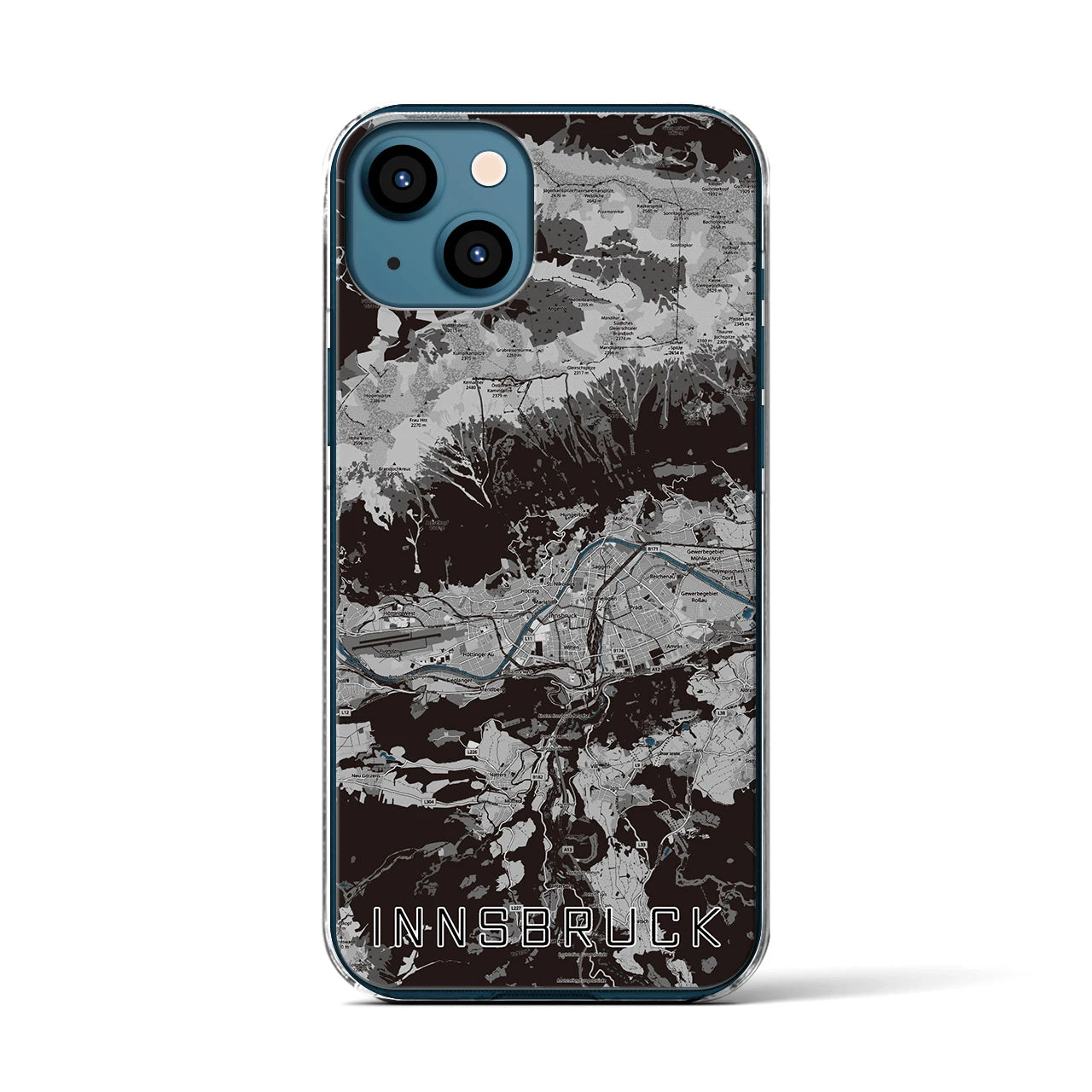 【インスブルック(オーストリア)】地図柄iPhoneケース(クリアタイプ)