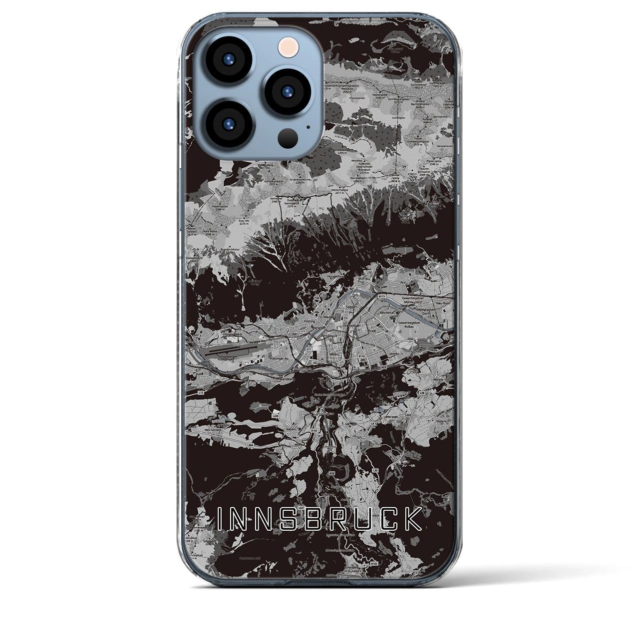【インスブルック(オーストリア)】地図柄iPhoneケース(クリアタイプ)
