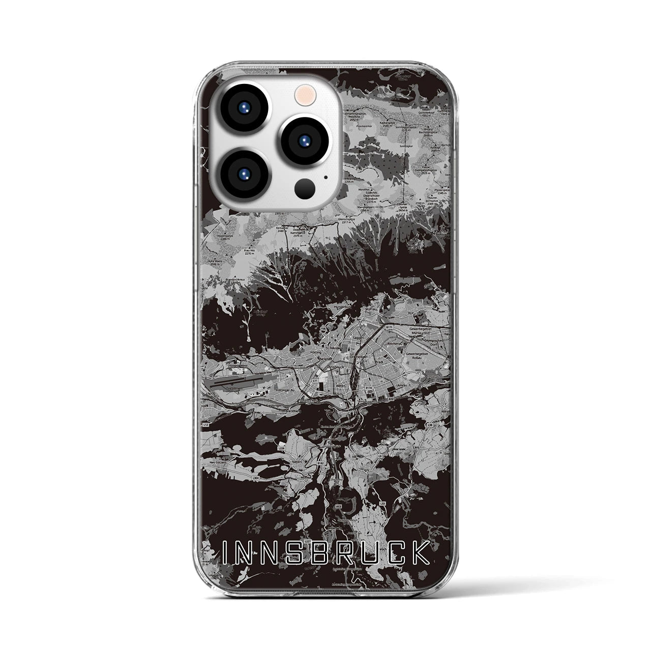 【インスブルック(オーストリア)】地図柄iPhoneケース(クリアタイプ)