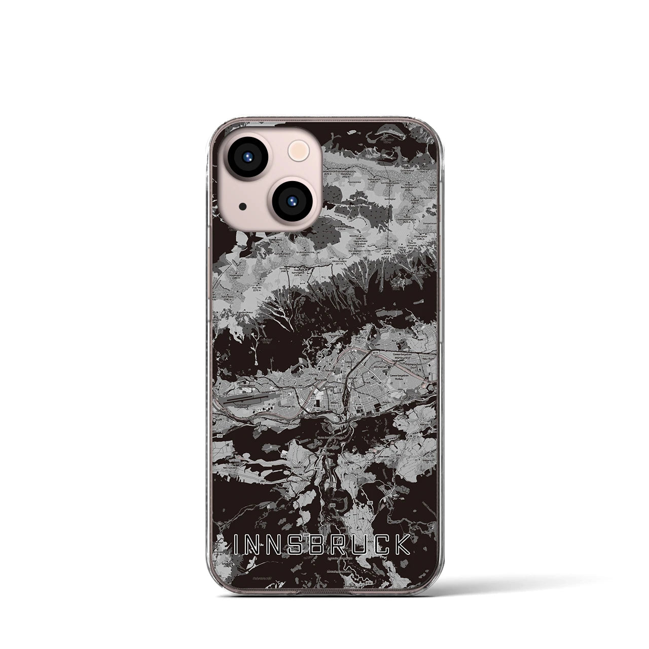 【インスブルック(オーストリア)】地図柄iPhoneケース(クリアタイプ)