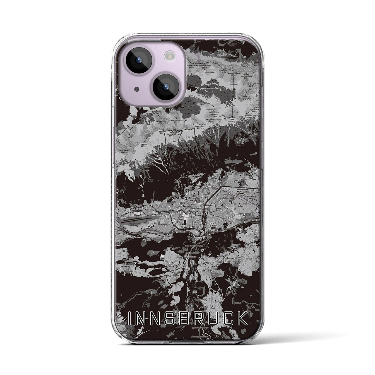 【インスブルック(オーストリア)】地図柄iPhoneケース(クリアタイプ)