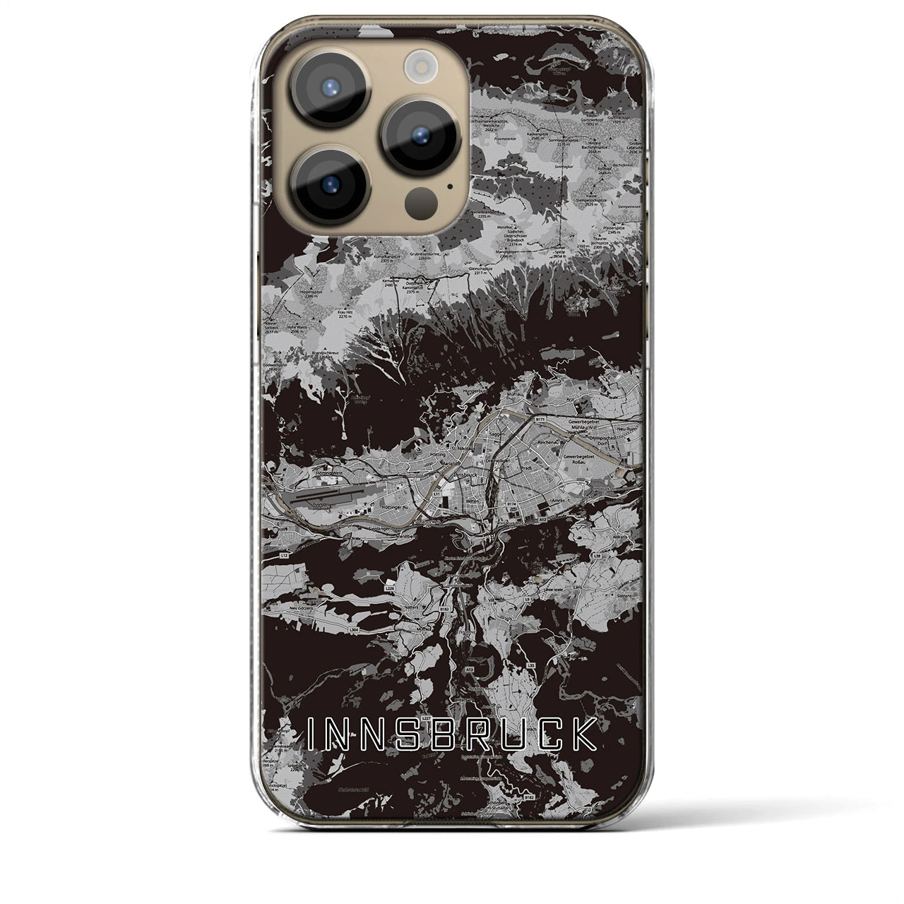 【インスブルック(オーストリア)】地図柄iPhoneケース(クリアタイプ)