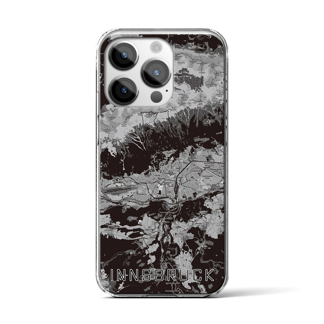 【インスブルック(オーストリア)】地図柄iPhoneケース(クリアタイプ)