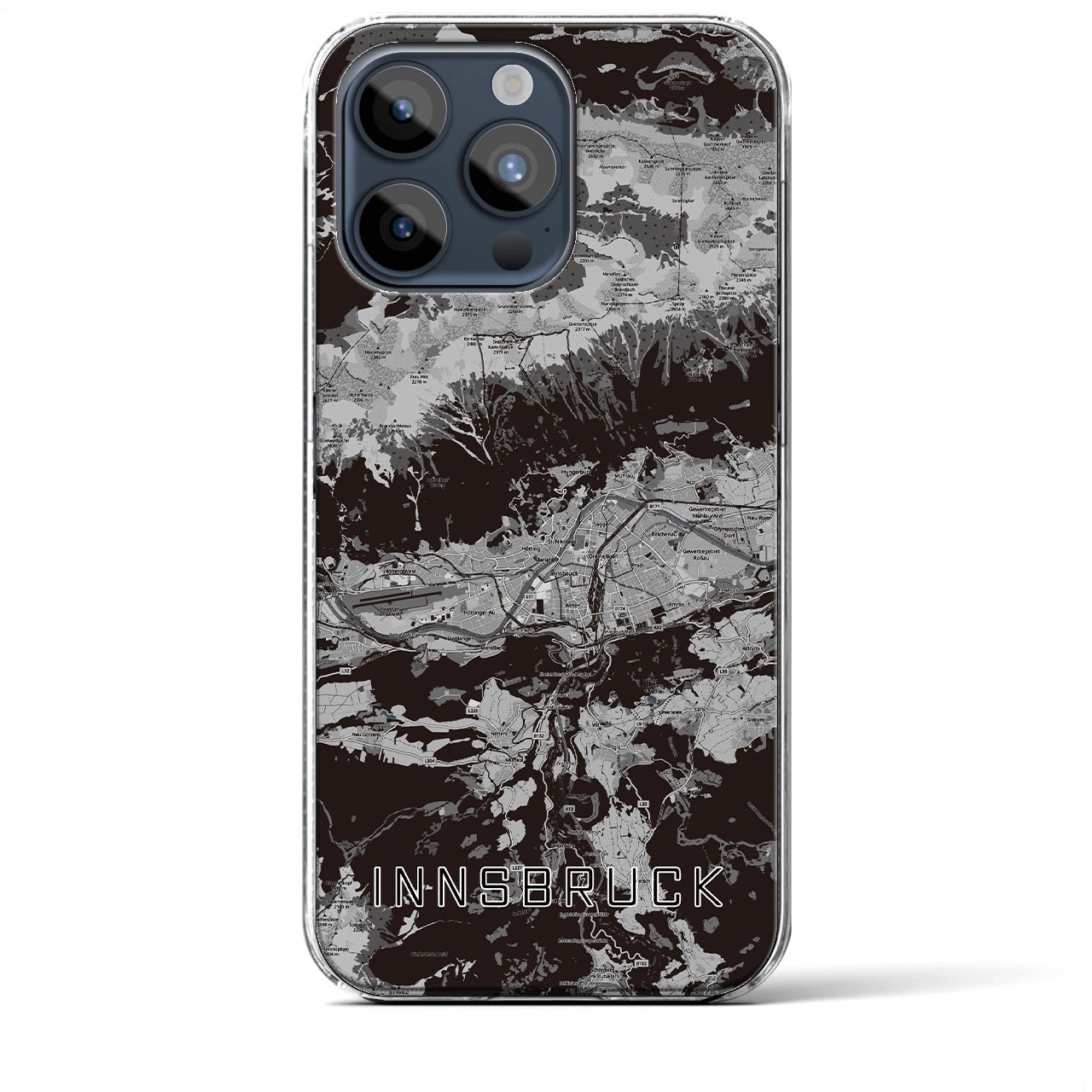 【インスブルック(オーストリア)】地図柄iPhoneケース(クリアタイプ)