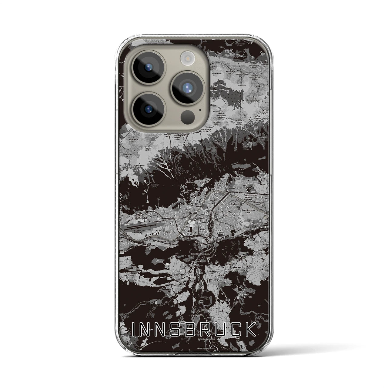 【インスブルック(オーストリア)】地図柄iPhoneケース(クリアタイプ)