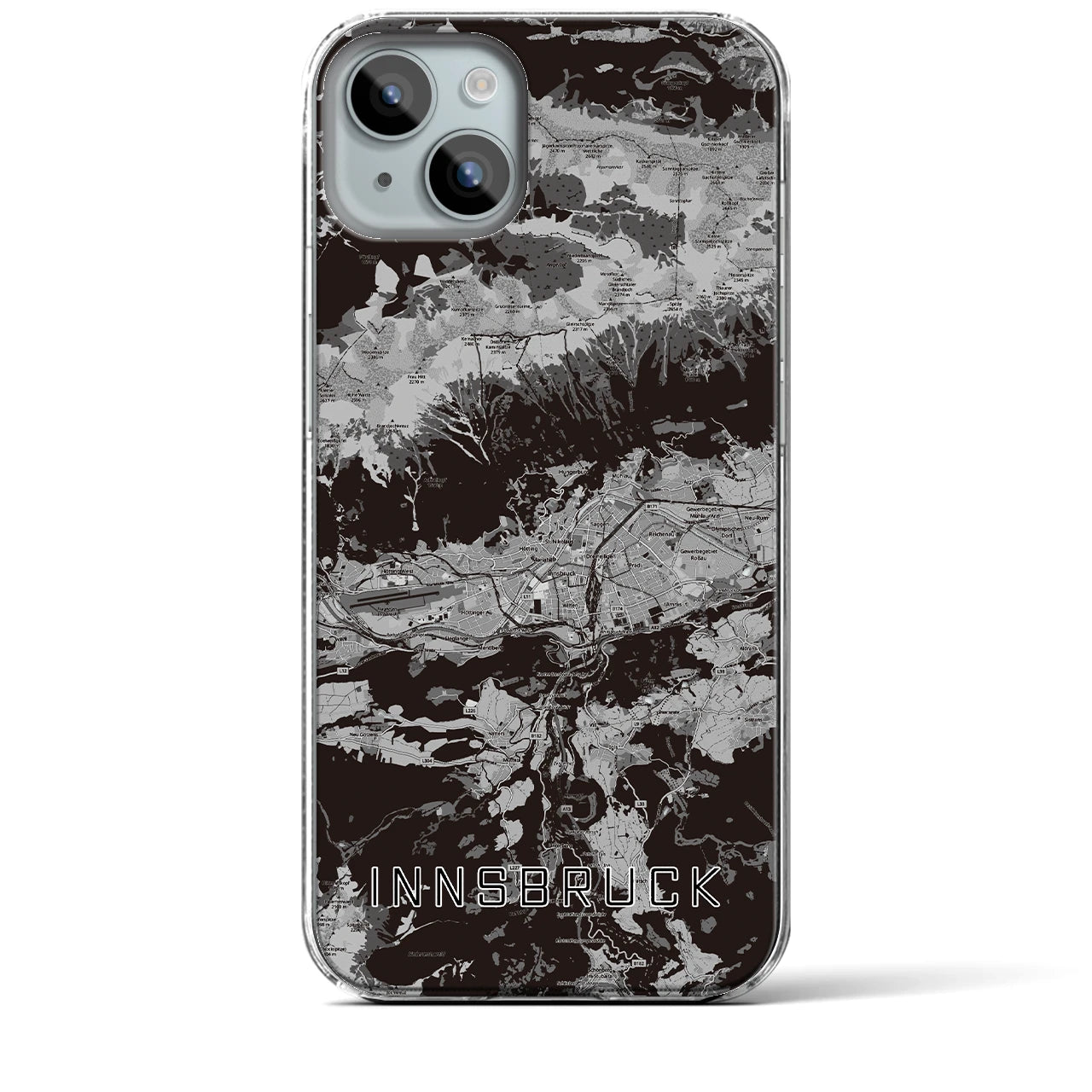 【インスブルック(オーストリア)】地図柄iPhoneケース(クリアタイプ)