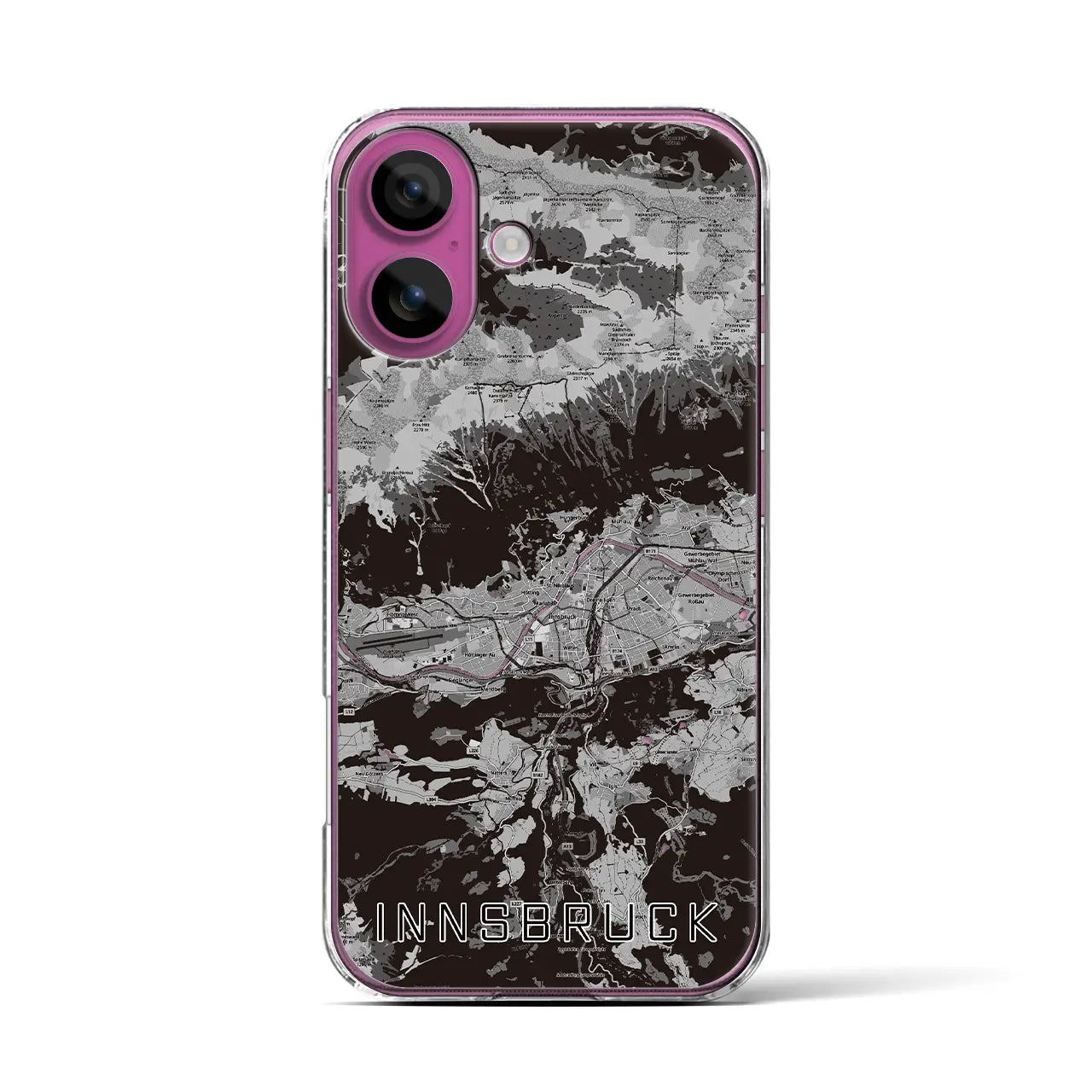 【インスブルック(オーストリア)】地図柄iPhoneケース(クリアタイプ)