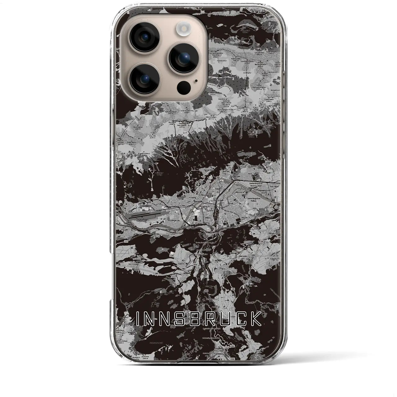 【インスブルック(オーストリア)】地図柄iPhoneケース(クリアタイプ)