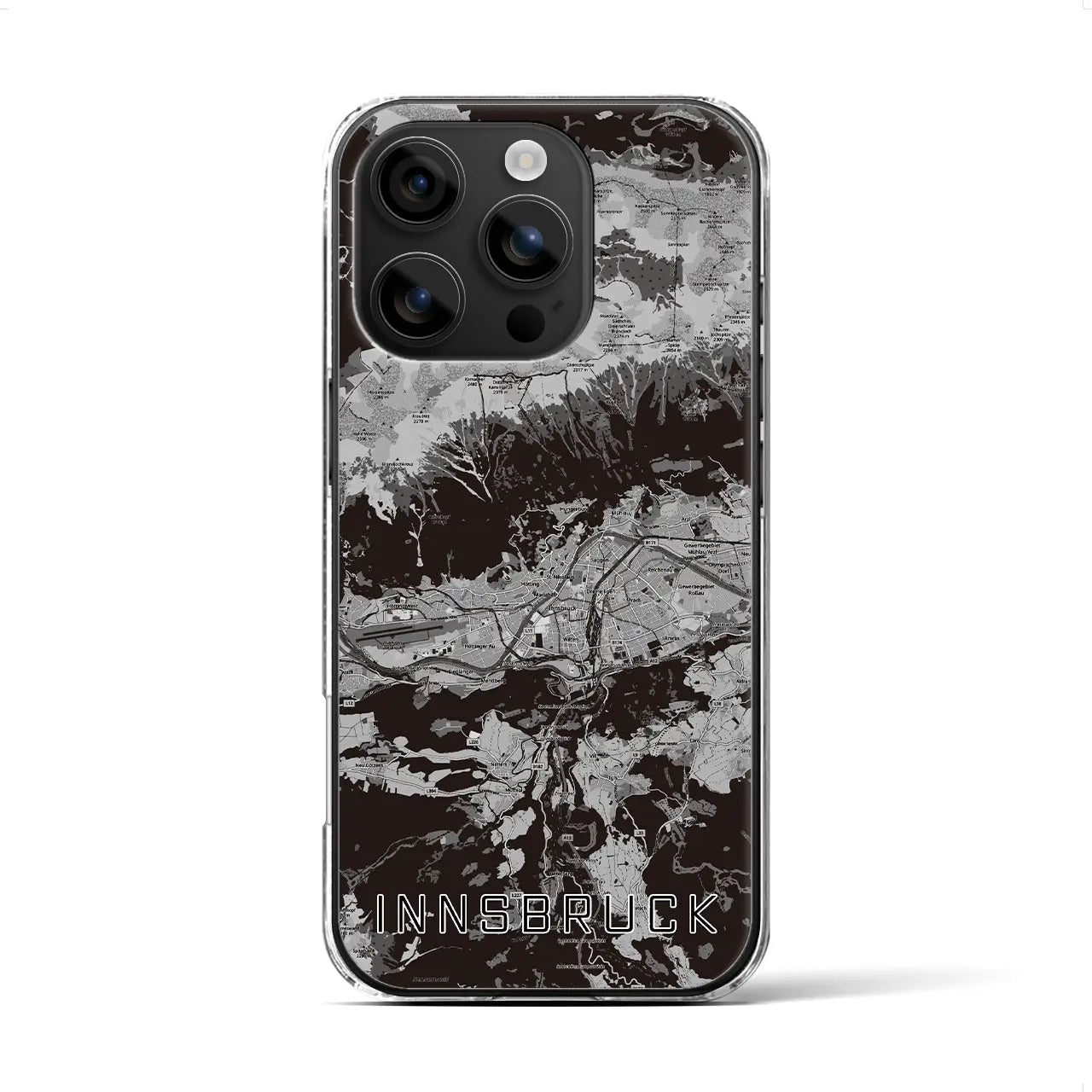 【インスブルック(オーストリア)】地図柄iPhoneケース(クリアタイプ)