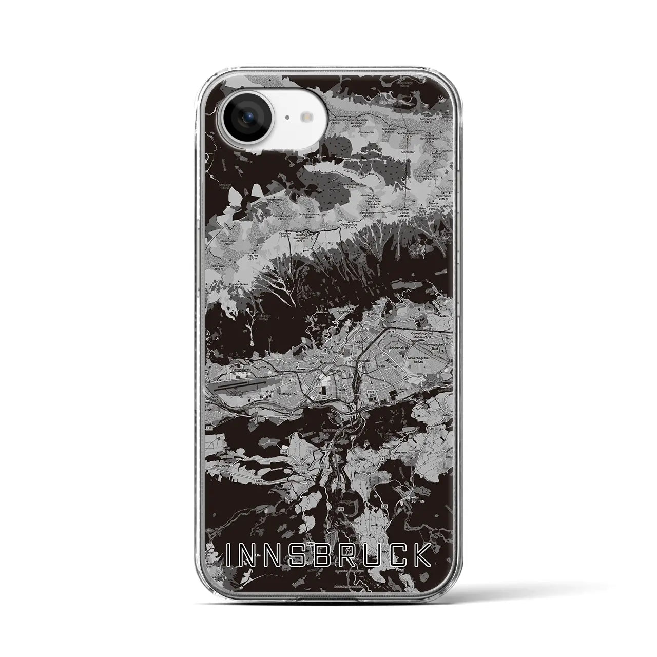 【インスブルック(オーストリア)】地図柄iPhoneケース(クリアタイプ)
