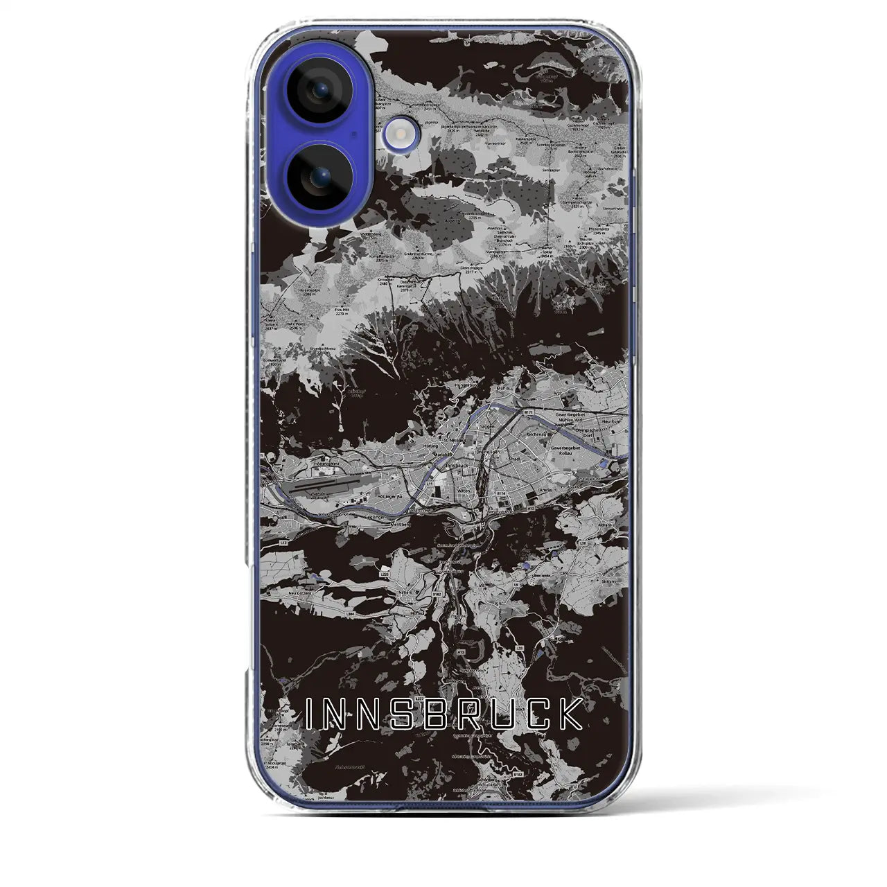 【インスブルック(オーストリア)】地図柄iPhoneケース(クリアタイプ)