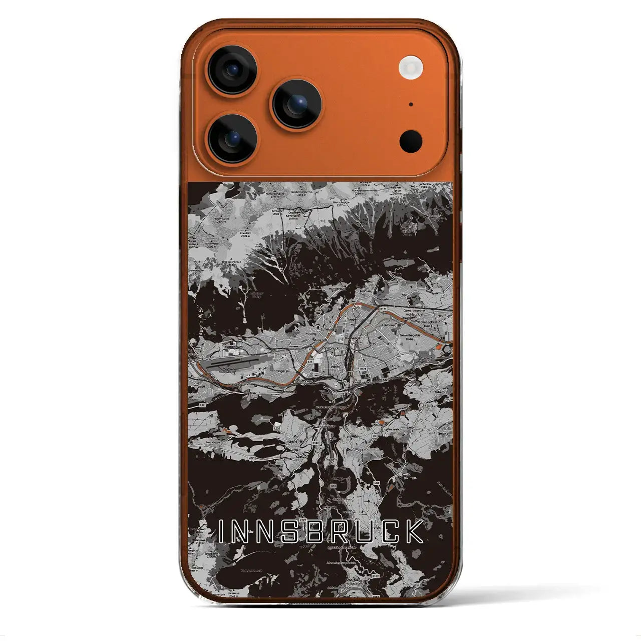 【インスブルック(オーストリア)】地図柄iPhoneケース(クリアタイプ)