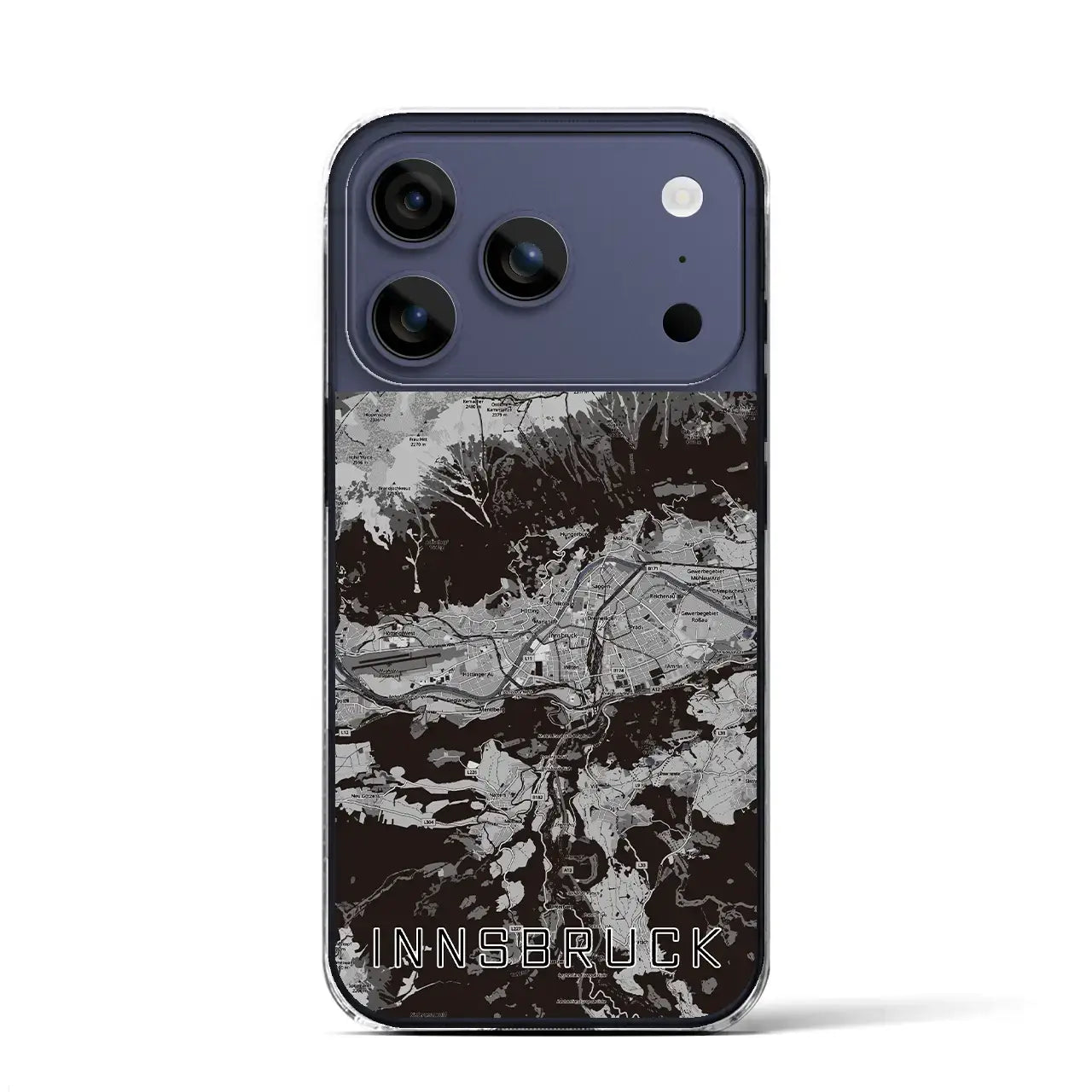 【インスブルック(オーストリア)】地図柄iPhoneケース(クリアタイプ)