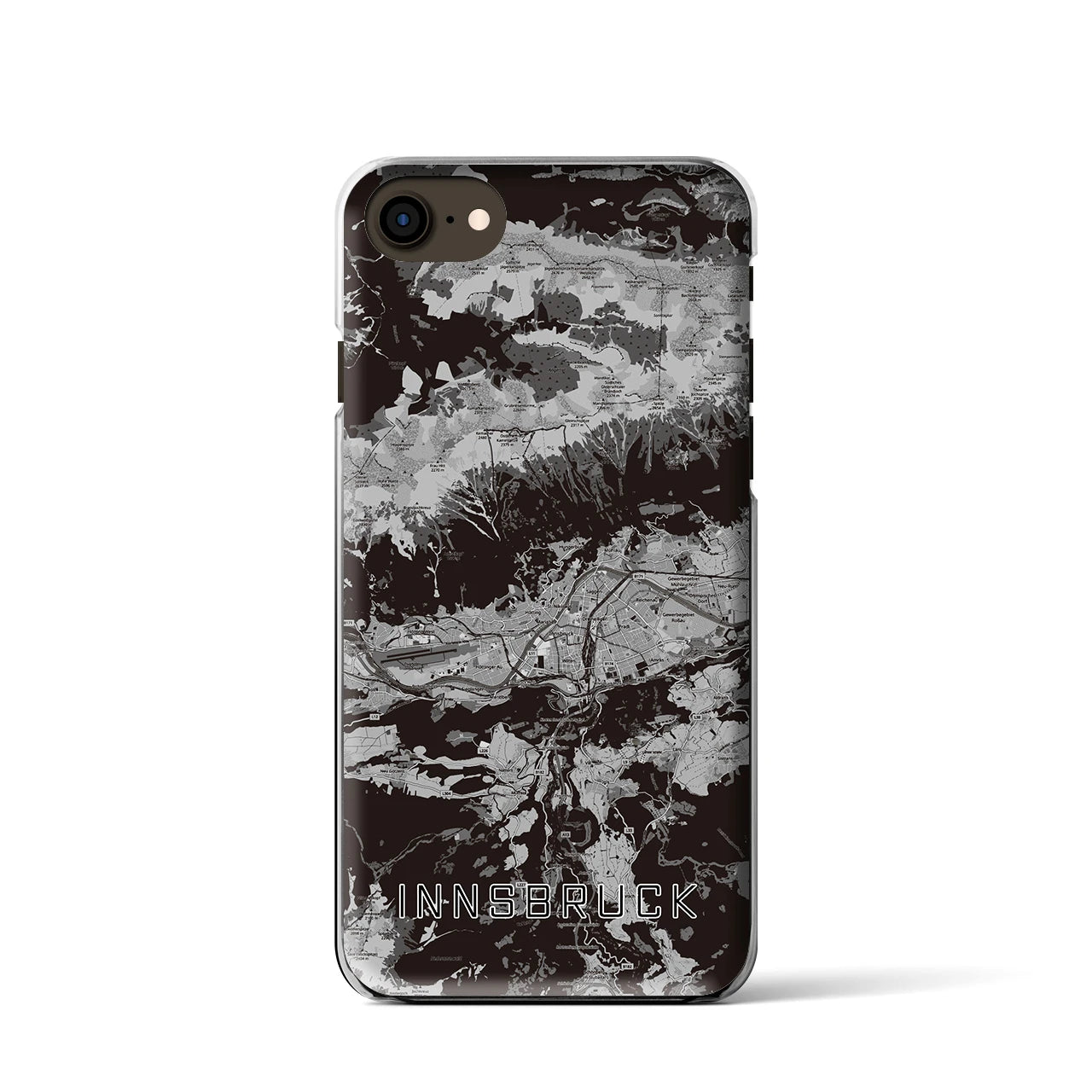 【インスブルック(オーストリア)】地図柄iPhoneケース(クリアタイプ)