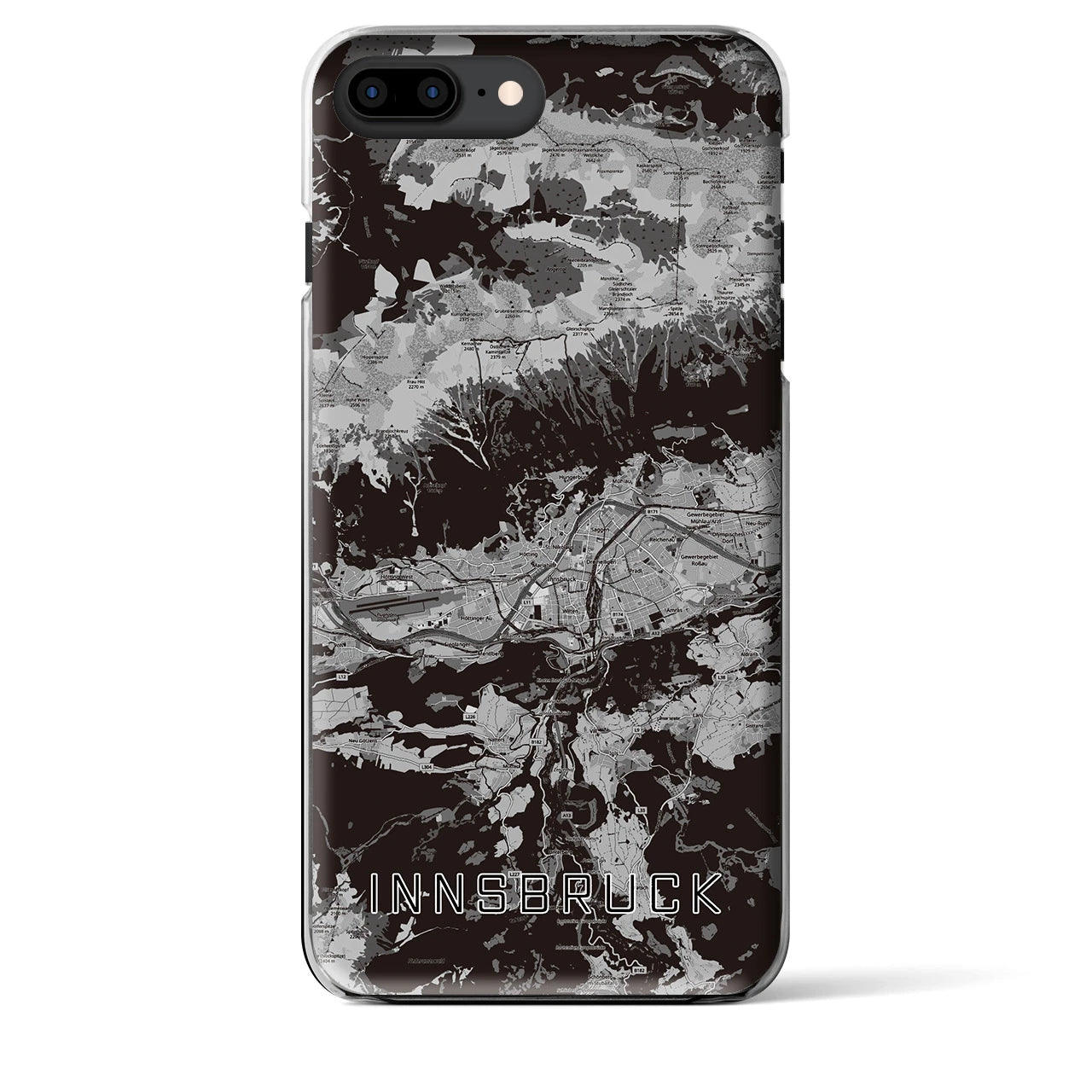 【インスブルック(オーストリア)】地図柄iPhoneケース(クリアタイプ)