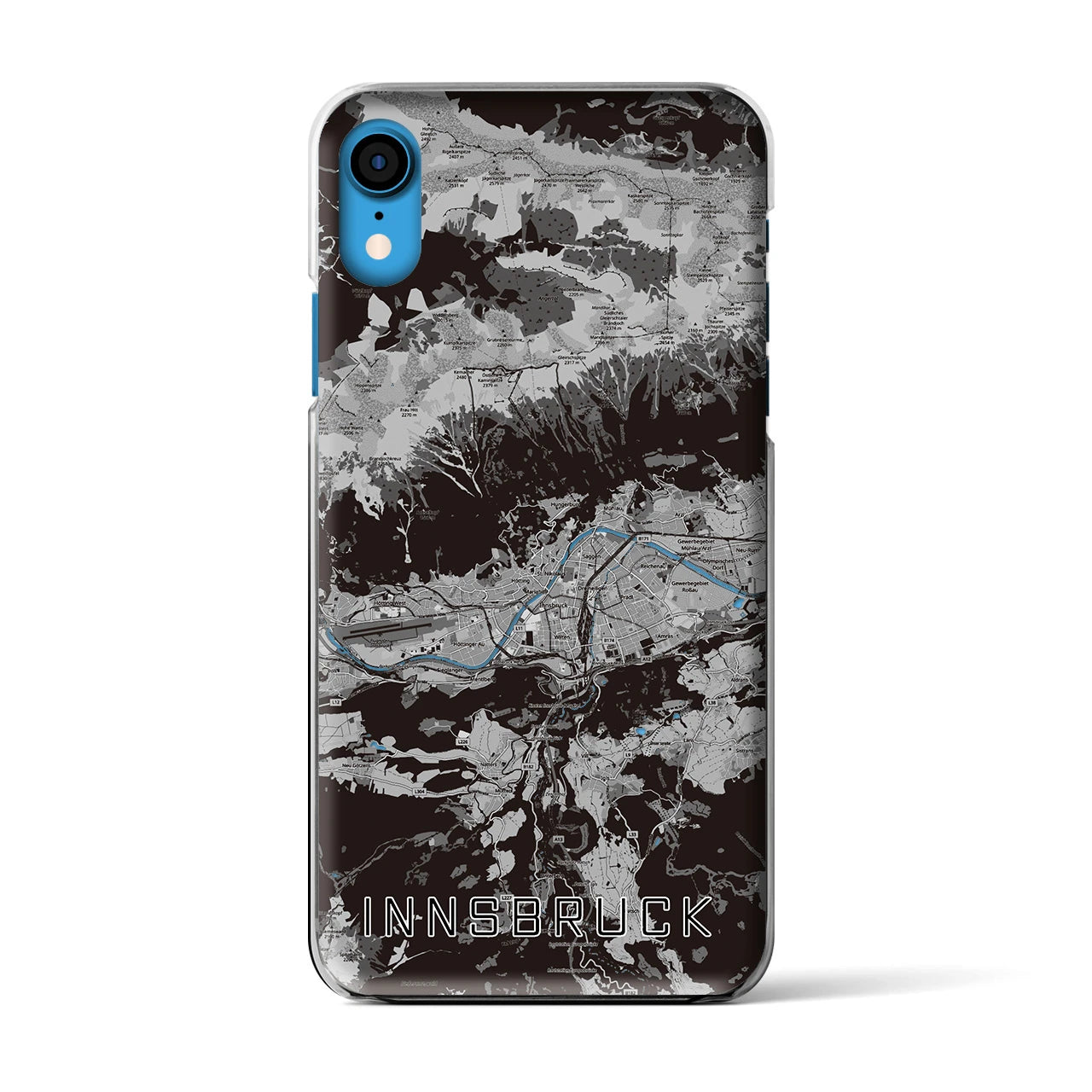 【インスブルック(オーストリア)】地図柄iPhoneケース(クリアタイプ)