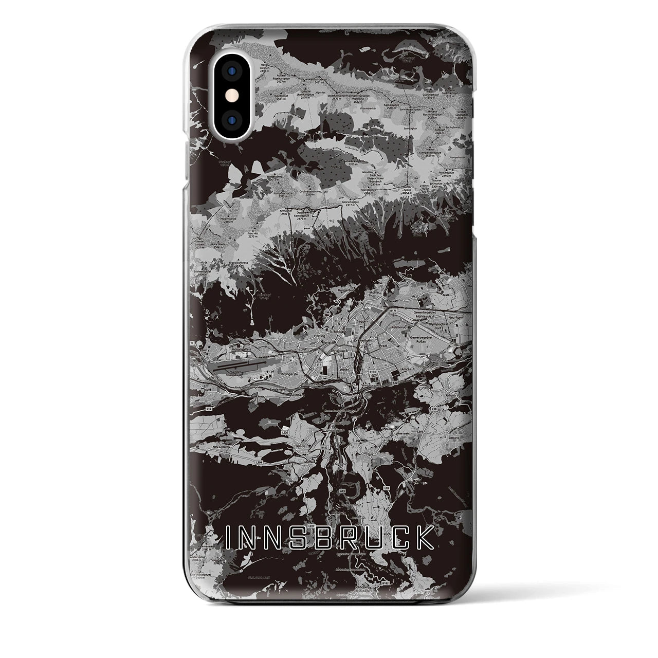 【インスブルック(オーストリア)】地図柄iPhoneケース(クリアタイプ)