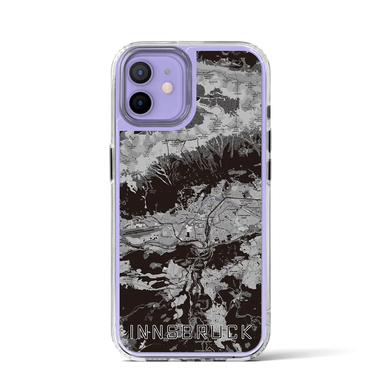 【インスブルック(オーストリア)】地図柄iPhoneケース(MagSafeタイプ)