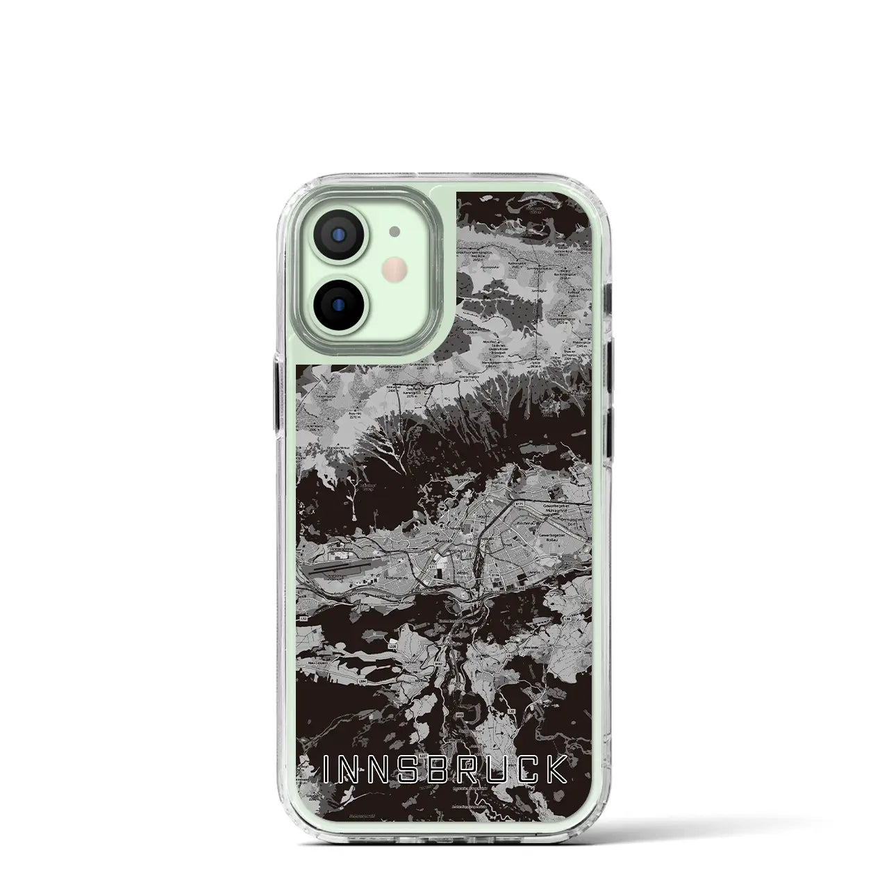 【インスブルック(オーストリア)】地図柄iPhoneケース(MagSafeタイプ)