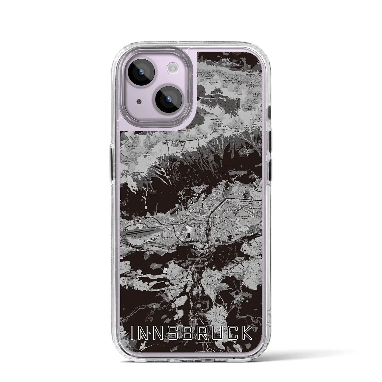 【インスブルック(オーストリア)】地図柄iPhoneケース(MagSafeタイプ)
