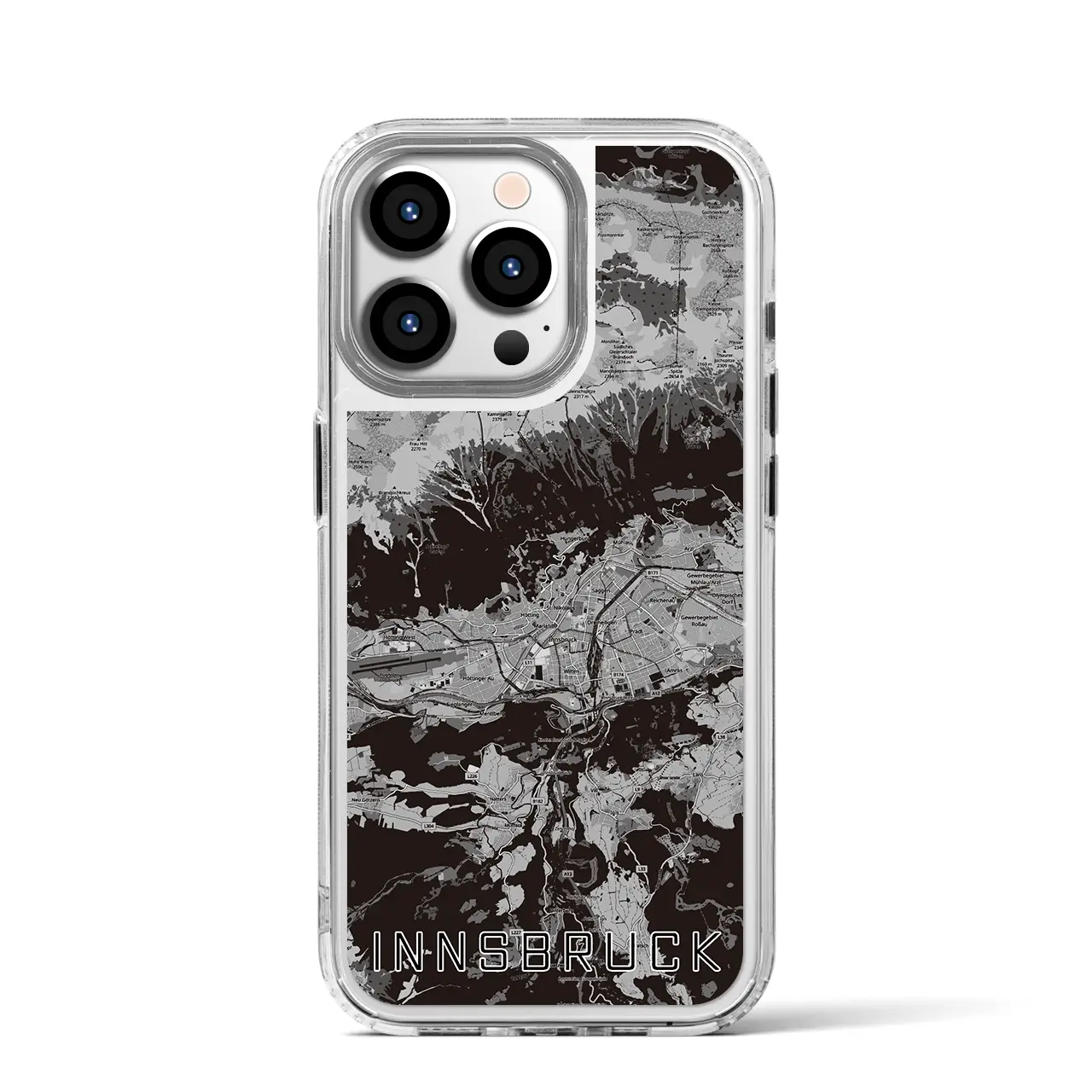 【インスブルック(オーストリア)】地図柄iPhoneケース(MagSafeタイプ)