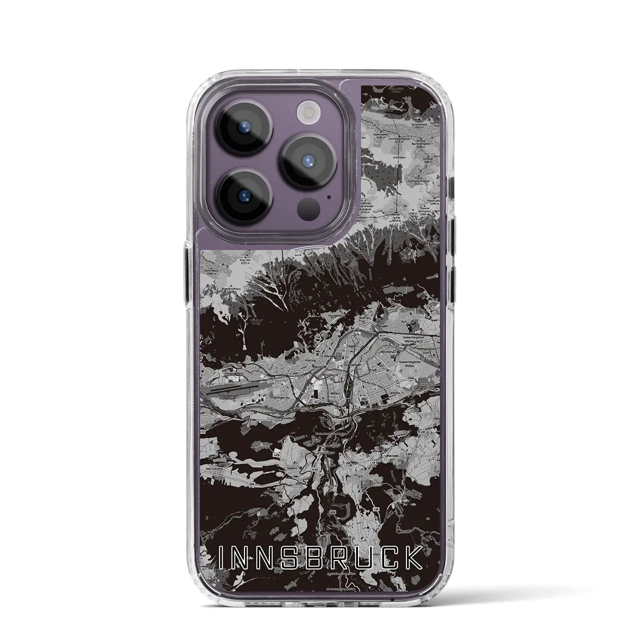 【インスブルック(オーストリア)】地図柄iPhoneケース(MagSafeタイプ)