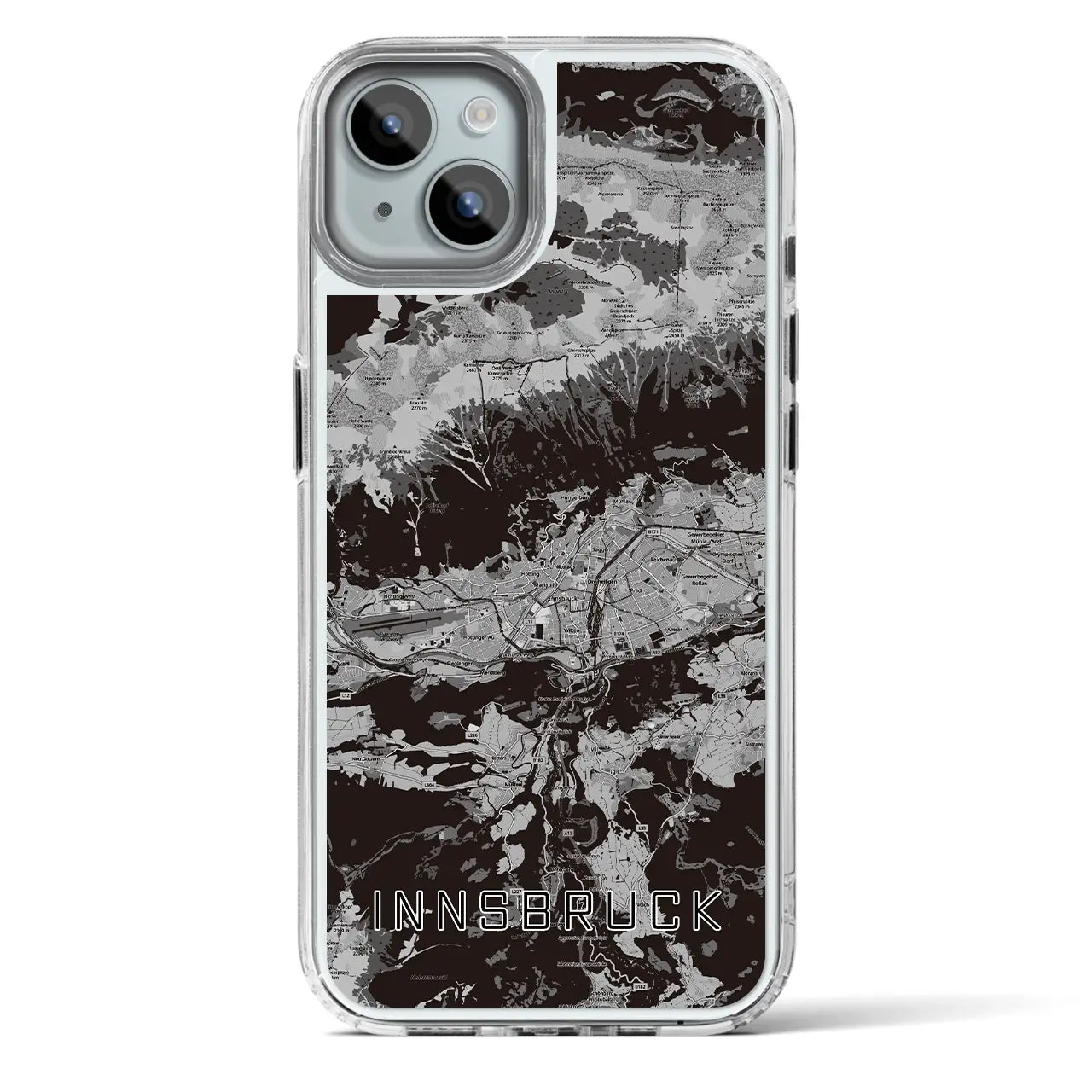 【インスブルック(オーストリア)】地図柄iPhoneケース(MagSafeタイプ)