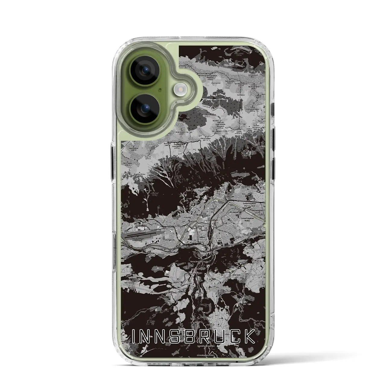 【インスブルック(オーストリア)】地図柄iPhoneケース(MagSafeタイプ)