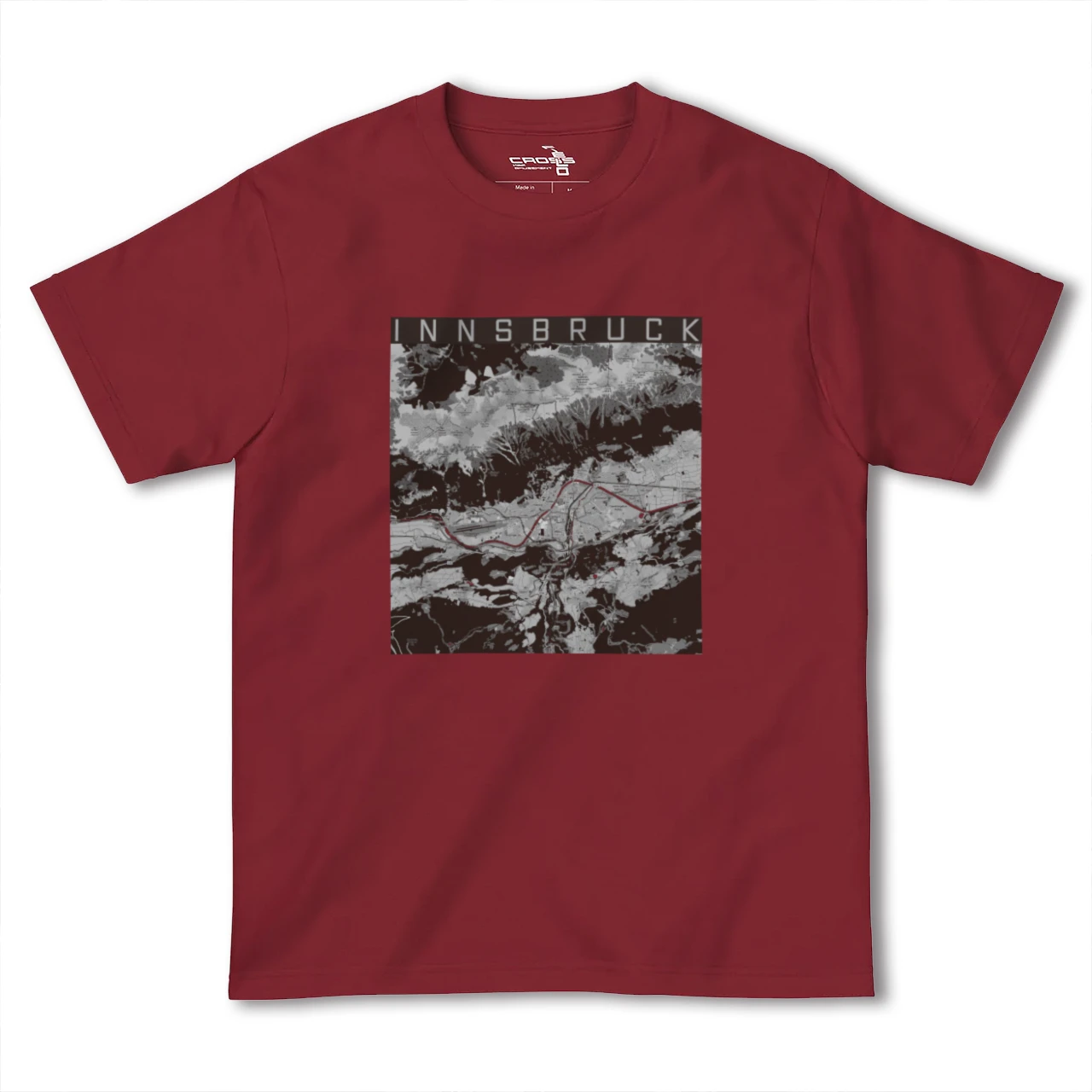 【インスブルック(オーストリア)】地図柄ヘビーウェイトTシャツ