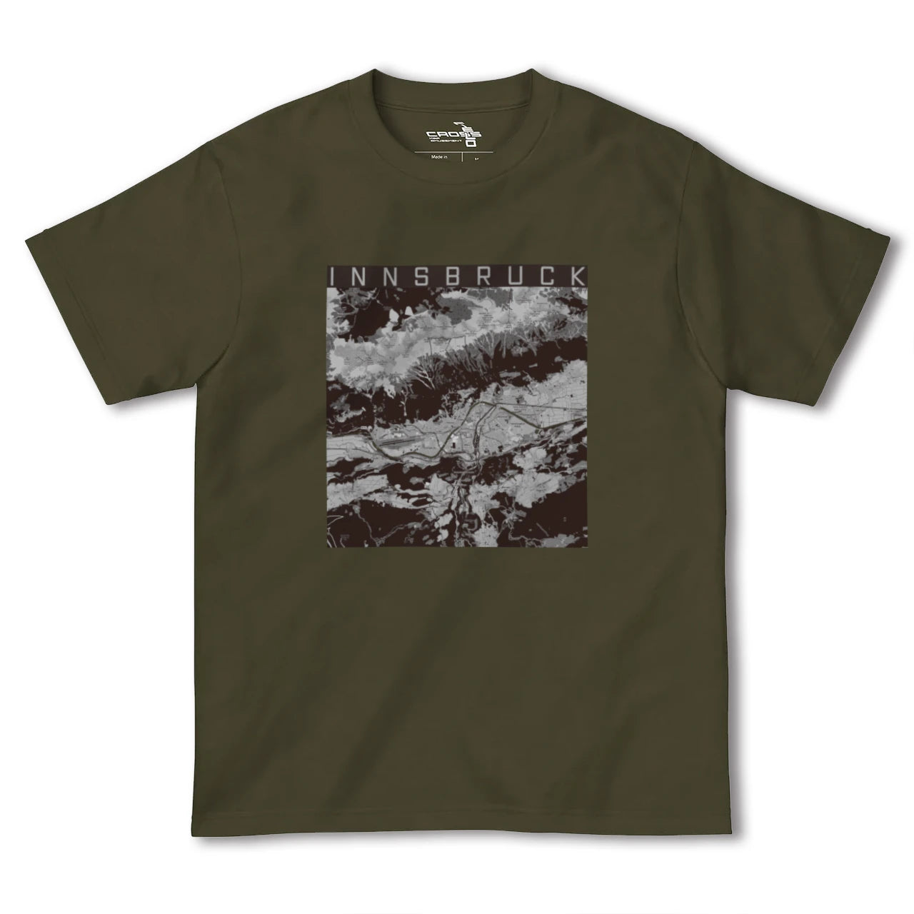 【インスブルック(オーストリア)】地図柄ヘビーウェイトTシャツ