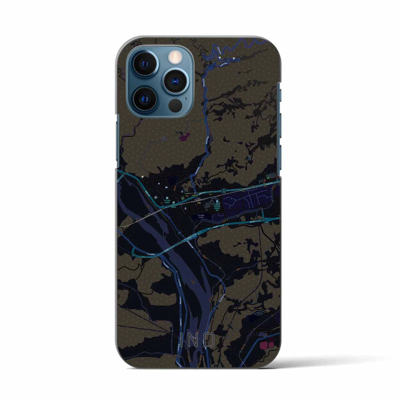 【伊野(高知県)】地図柄iPhoneケース(バックカバータイプ)