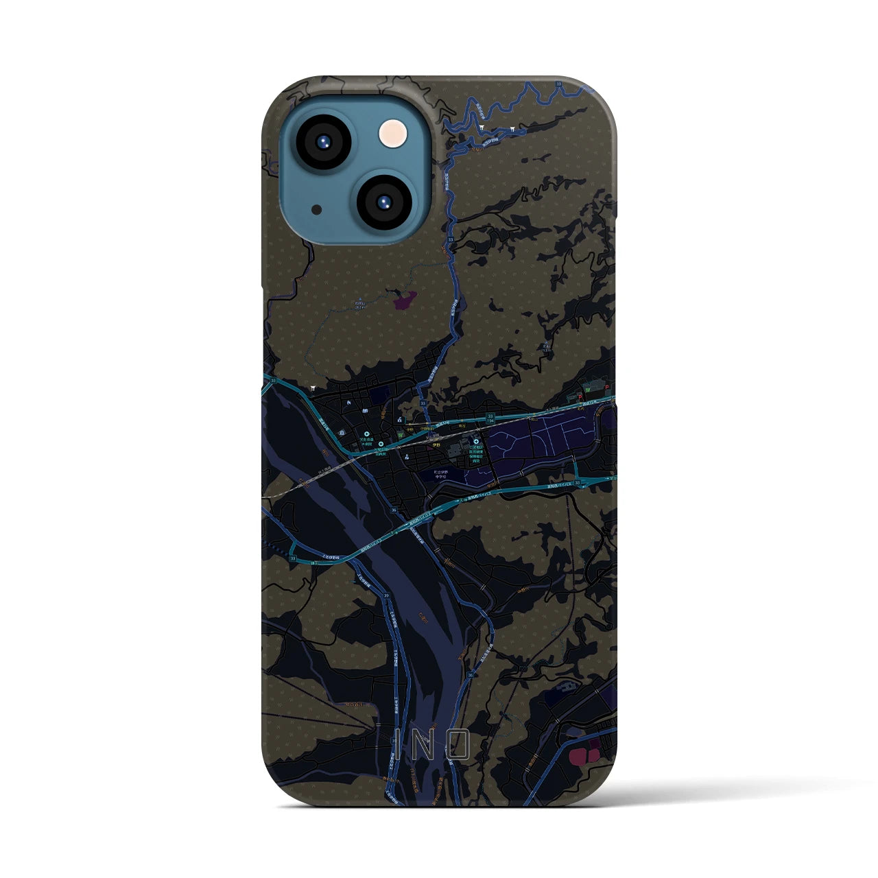 【伊野(高知県)】地図柄iPhoneケース(バックカバータイプ)